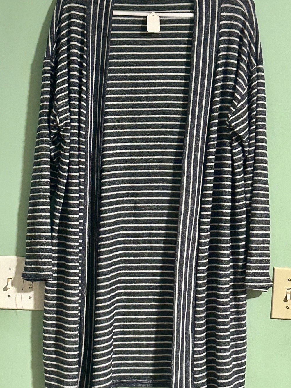 Mia & Tess Striped Open Front Longline Duster Cardigan🔥